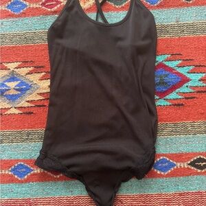 Black Lace Trim Bodysuit